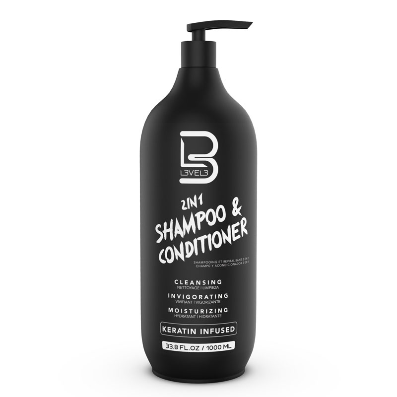 L3VEL3 2 In 1 Shampoo & Conditioner Keratin Infused 1000ml