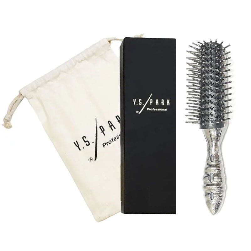 Y.S. PARK Spazzola In Legno Rivestita In Metallo Luxury Silver YS-LAP/MS