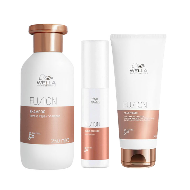 WELLA Kit Fusion Intense Repair Shampoo 250ml + Amino Refiller 70ml + Conditioner 200ml