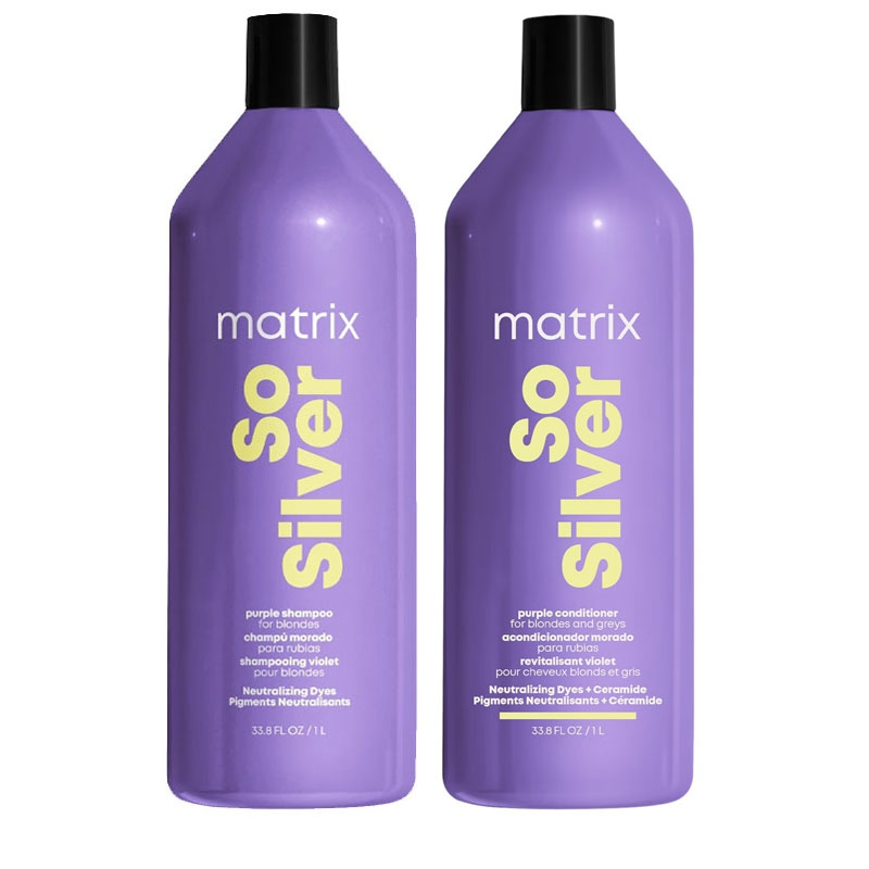 MATRIX TOTAL RESULTS Kit So Silver Purple Shampoo 1000ml + Conditioner 1000ml