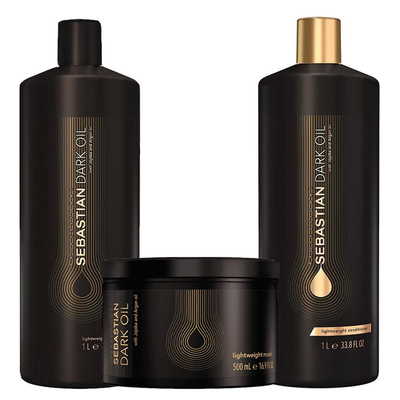 SEBASTIAN Kit Dark Oil Shampoo 1000ml + Mask 500ml + Conditioner 1000ml