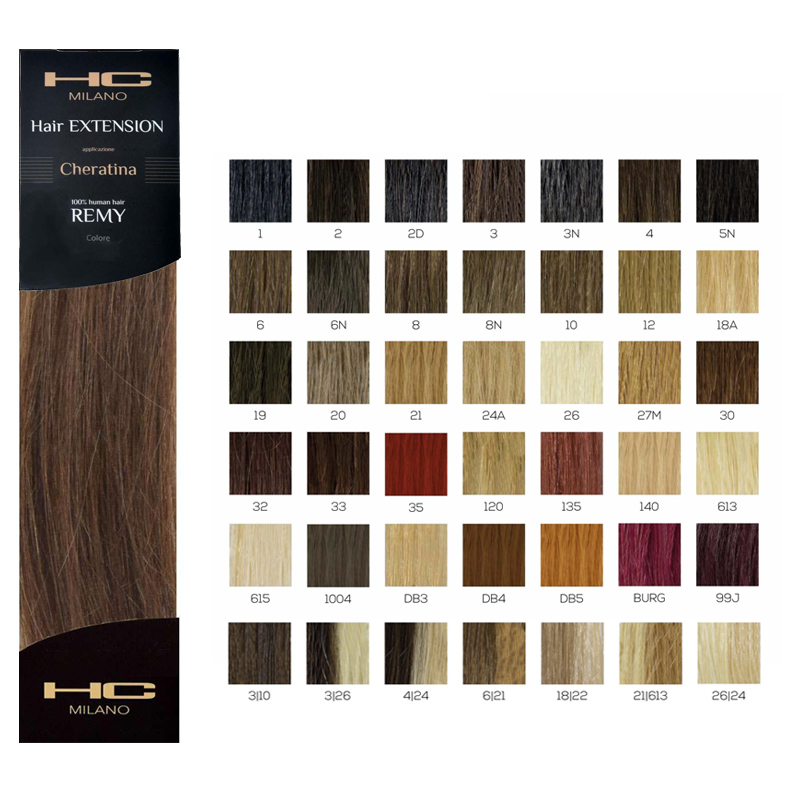 HC MILANO Extension Remy Con Cheratina Lunghezza 50-55cm