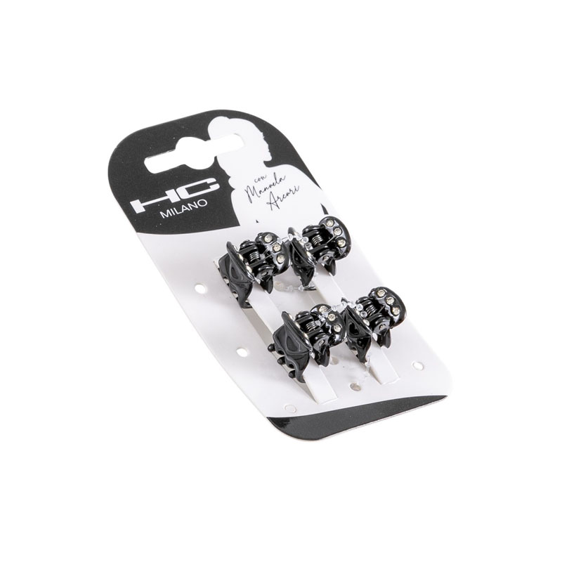 HC MILANO Pinzetta Micro Nera Con Strass MPP 4pz