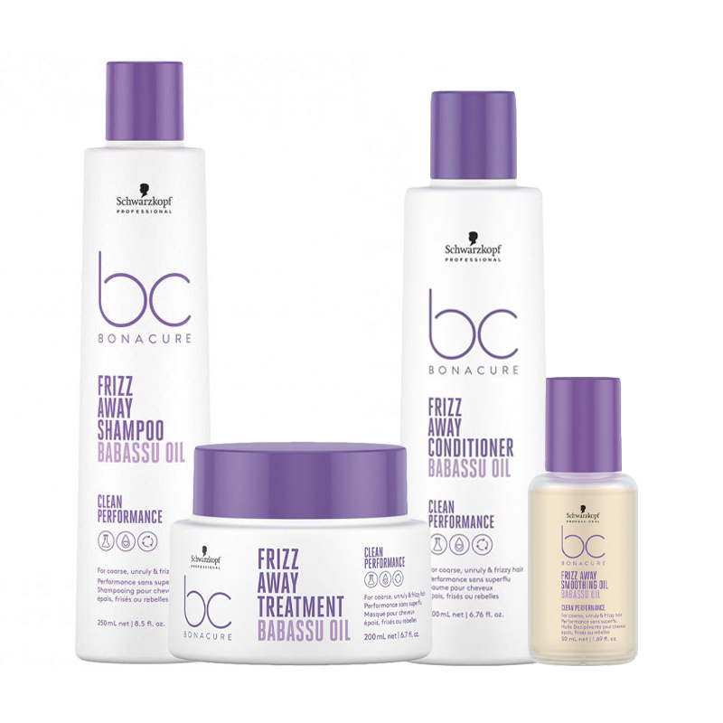 SCHWARZKOPF Kit BC Bonacure Frizz Shampoo 250ml + Mask 200ml + Conditioner 200ml + Oil 50ml