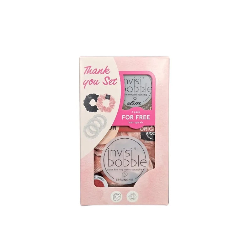 INVISIBOBBLE Thank You Set Pink Value Sprunchie 2pz + Slim Hair Spiral 3pz