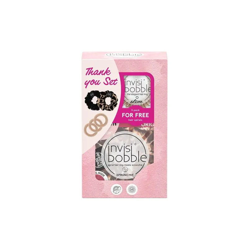 INVISIBOBBLE Thank You Set Leo Value Sprunchie 2pz + Slim Hair Spiral 3pz