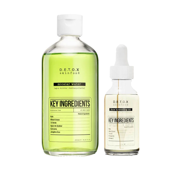 DETOX Skinfood Kit Hair Micellar Water 250ml + Face Hydrating Oil 30ml
