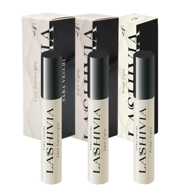 LASHIVIA S.V Kit Siero Sopracciglia 5ml + Siero Ciglia 3ml + Primer Ciglia 5ml