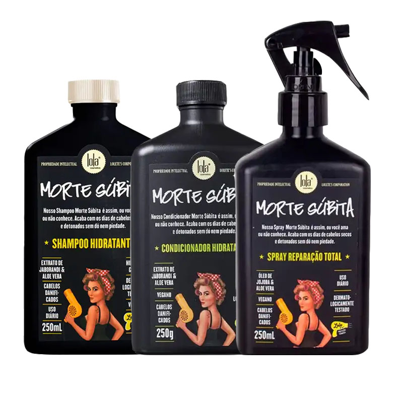 LOLA Kit Morte Súbita Moisturizing Shampoo 250ml + Cond 250ml + Spray 250ml