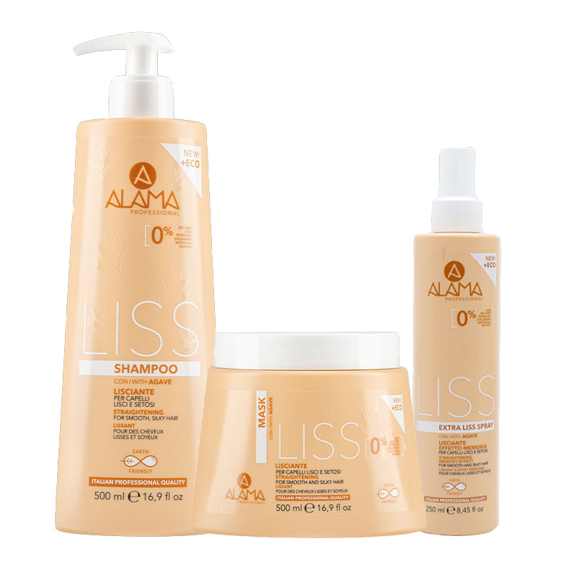 ALAMA Professiona Kit Liss Shampoo 500ml + Mask 500ml + Spray 250ml