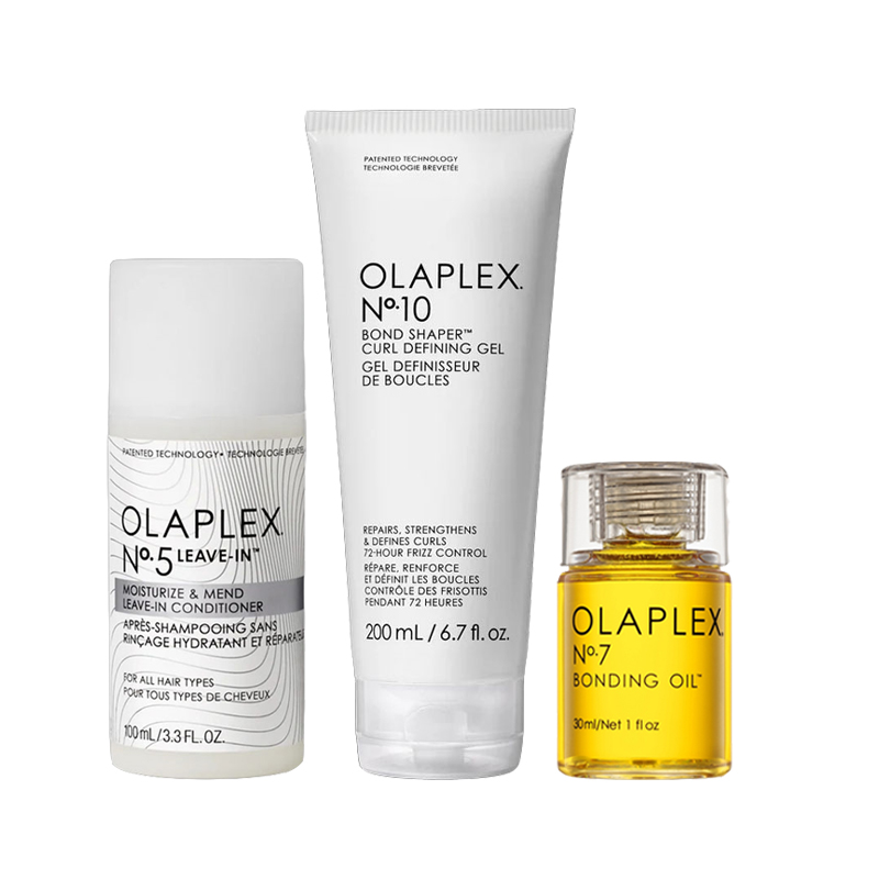 OLAPLEX Kit Leave-In Conditioner 100ml + Curl Defining Gel N°10 200ml + Oil N°7 30ml