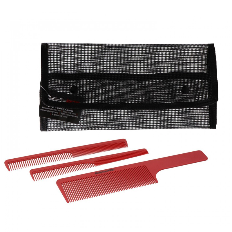 BABYLISS Pro Set Of 3 Barber Combs