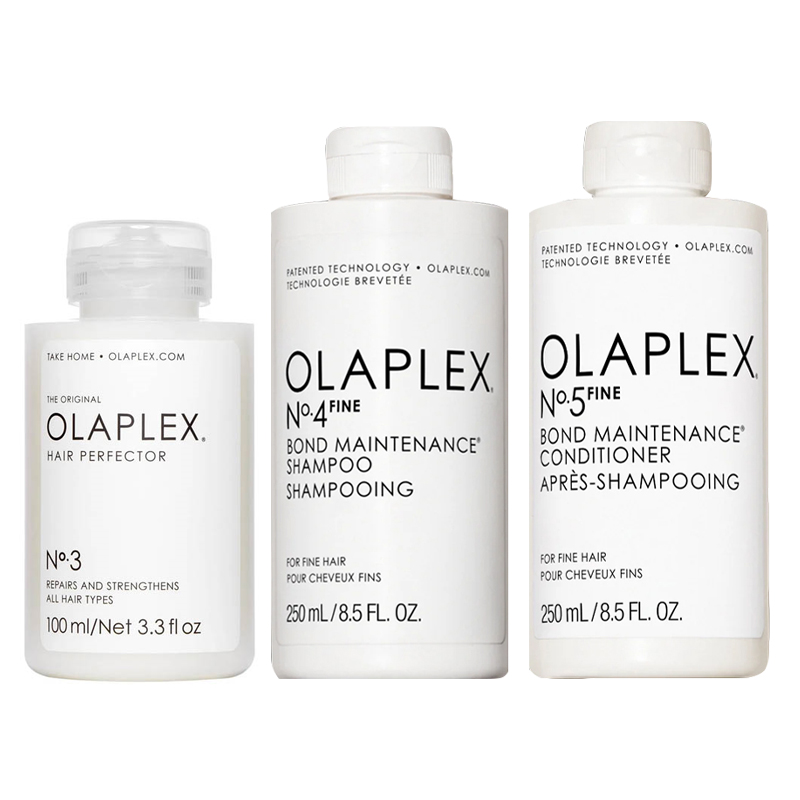 OLAPLEX Kit Bond Maintenance Hair Perfector N°3 100ml + Shampoo N°4 Fine 250ml + Conditioner N°5 Fine 250ml