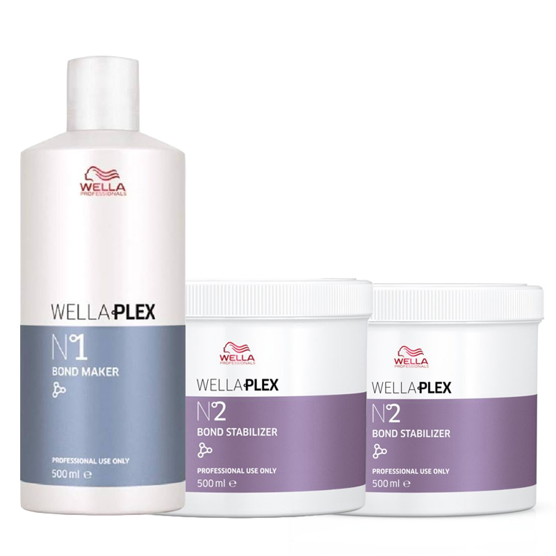 WELLA Wellaplex Salon Kit Bond Marker N° 1 500ml + 2 Bond Stabilizer N° 2 500ml