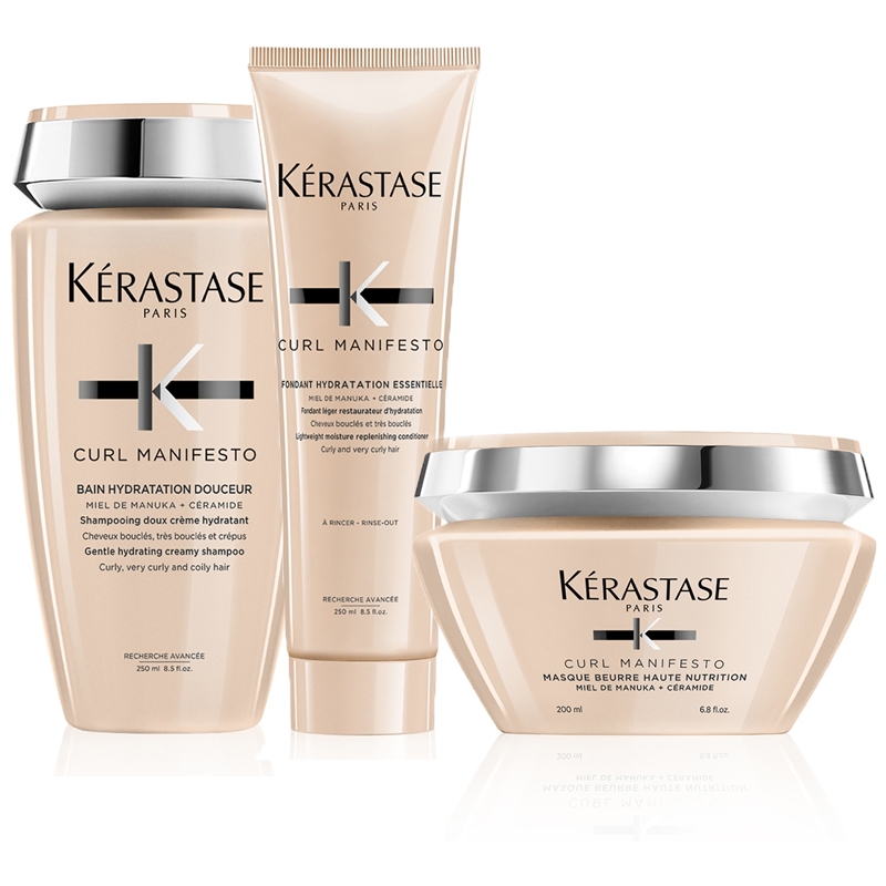 KERASTASE Kit Curl Manifesto Shampoo 250ml + Conditioner 250ml + Masque 200ml