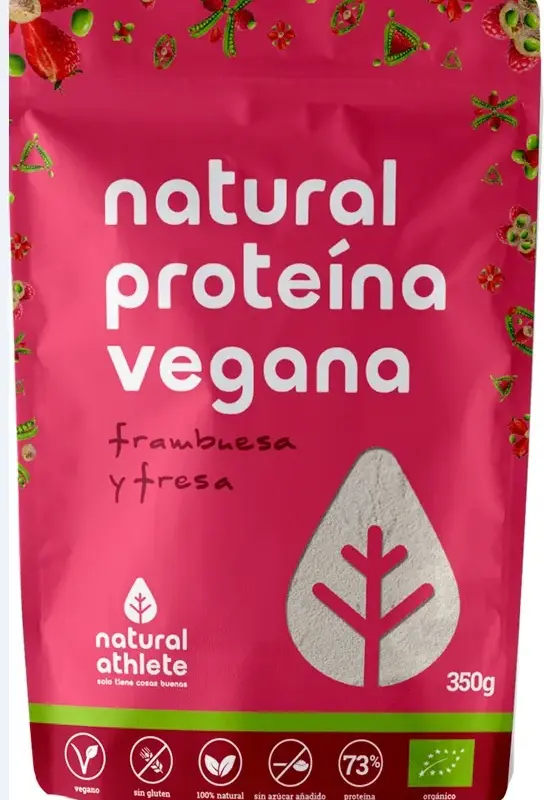 Natural Athlete Proteina Vegana Fresa y Frambuesa Bio 350g